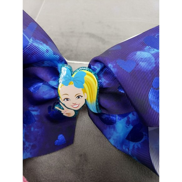 Jojo Siwa Oversized Clip In Girls Bows With Scrunchies Blue and Pink Glitter - Picture 5 of 10